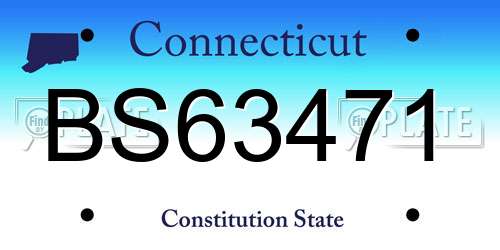 BS63471 Connecticut License Plate