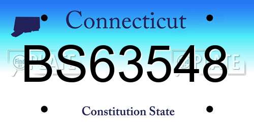 BS63548 Connecticut License Plate