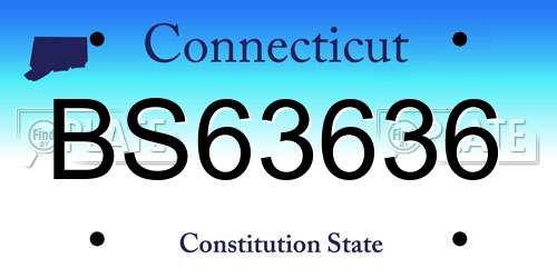 BS63636 Connecticut License Plate