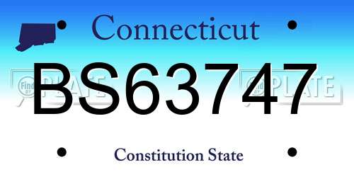 BS63747 Connecticut License Plate