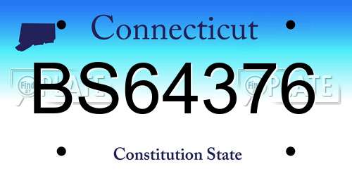 BS64376 Connecticut License Plate