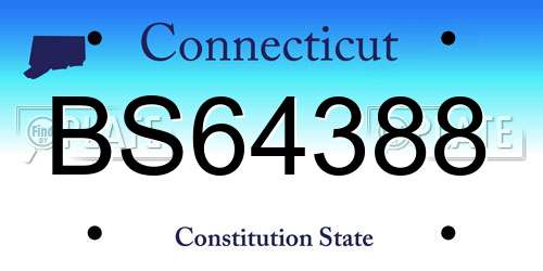BS64388 Connecticut License Plate