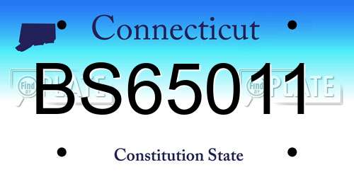 BS65011 Connecticut License Plate