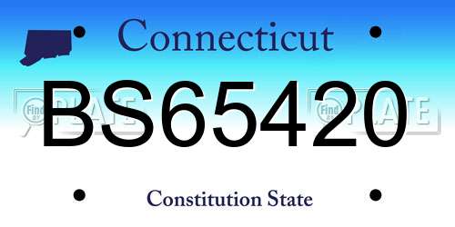 BS65420 Connecticut License Plate