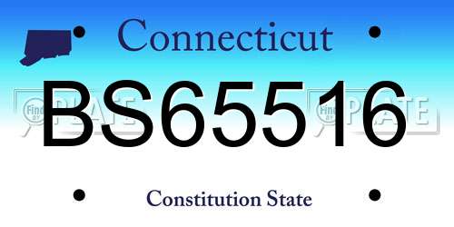 BS65516 Connecticut License Plate