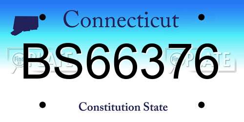 BS66376 Connecticut License Plate