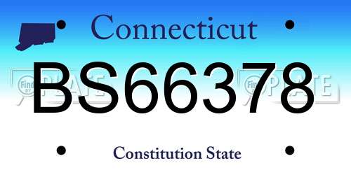 BS66378 Connecticut License Plate
