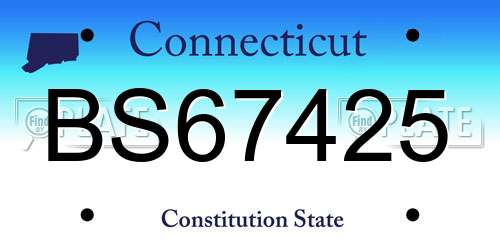BS67425 Connecticut License Plate