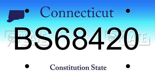 BS68420 Connecticut License Plate