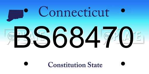 BS68470 Connecticut License Plate