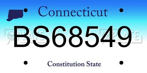 BS68549 Connecticut License Plate