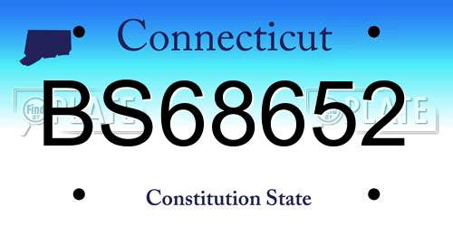 BS68652 Connecticut License Plate