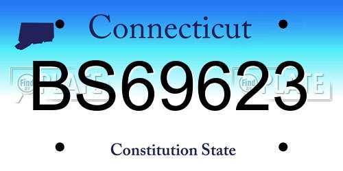 BS69623 Connecticut License Plate