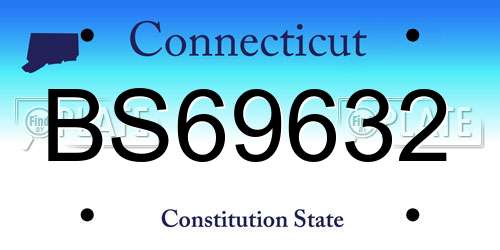 BS69632 Connecticut License Plate