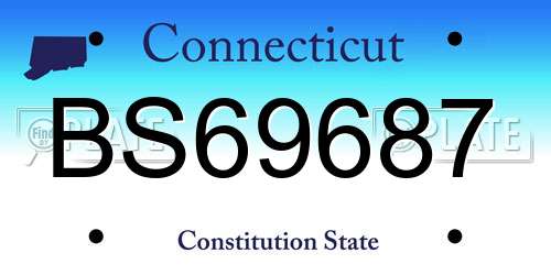 BS69687 Connecticut License Plate