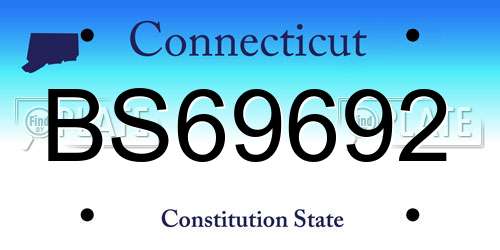 BS69692 Connecticut License Plate