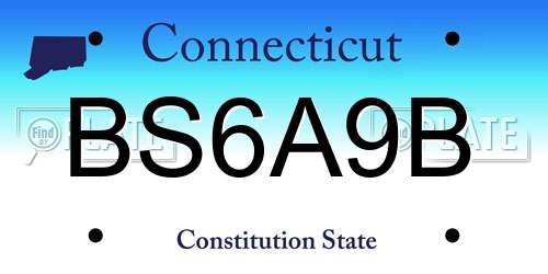 BS6A9B Connecticut License Plate