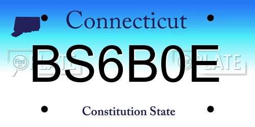 BS6B0E Connecticut License Plate