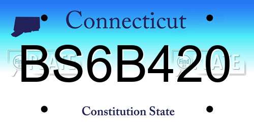 BS6B420 Connecticut License Plate