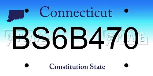 BS6B470 Connecticut License Plate