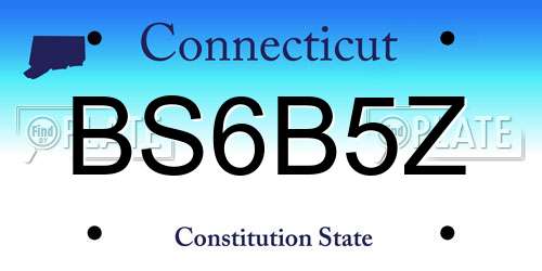 BS6B5Z Connecticut License Plate
