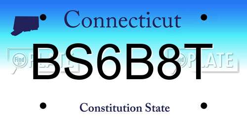 BS6B8T Connecticut License Plate