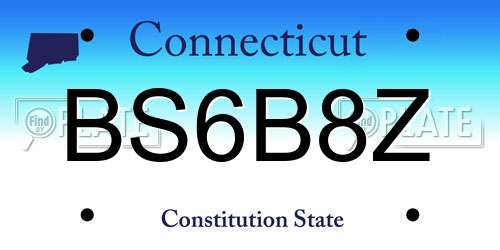 BS6B8Z Connecticut License Plate