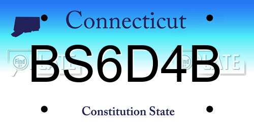 BS6D4B Connecticut License Plate
