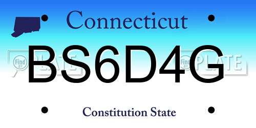 BS6D4G Connecticut License Plate