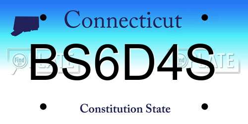 BS6D4S Connecticut License Plate