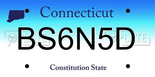 BS6N5D Connecticut License Plate