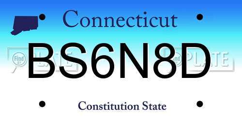 BS6N8D Connecticut License Plate
