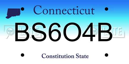 BS6O4B Connecticut License Plate