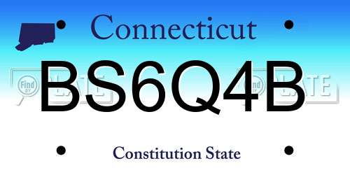 BS6Q4B Connecticut License Plate