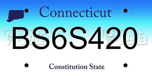 BS6S420 Connecticut License Plate