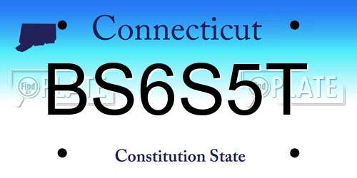 BS6S5T Connecticut License Plate