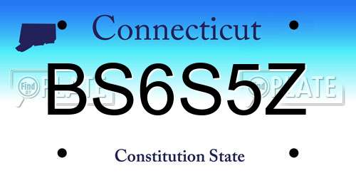 BS6S5Z Connecticut License Plate