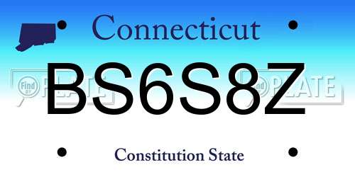 BS6S8Z Connecticut License Plate