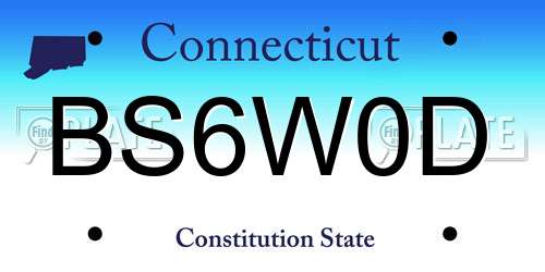 BS6W0D Connecticut License Plate