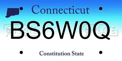BS6W0Q Connecticut License Plate