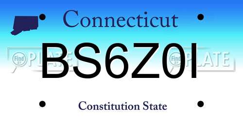 BS6Z0I Connecticut License Plate