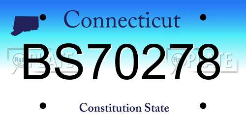BS70278 Connecticut License Plate