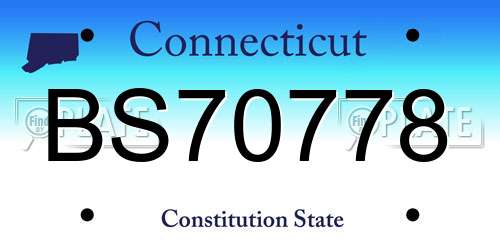BS70778 Connecticut License Plate