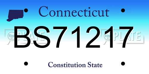 BS71217 Connecticut License Plate