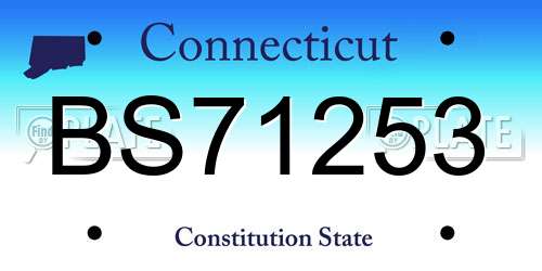 BS71253 Connecticut License Plate