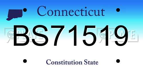 BS71519 Connecticut License Plate