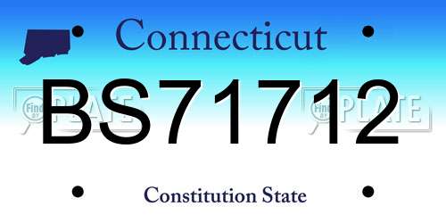 BS71712 Connecticut License Plate
