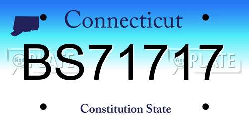 BS71717 Connecticut License Plate