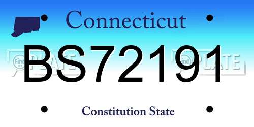 BS72191 Connecticut License Plate