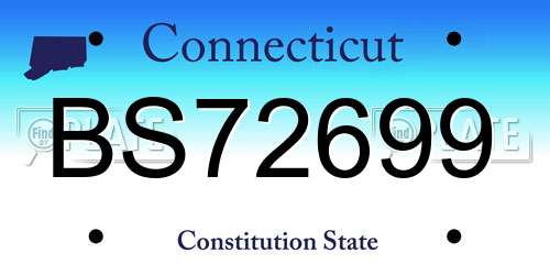 BS72699 Connecticut License Plate